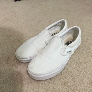 White slip on Vans